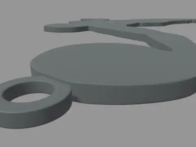 Basketball Key Ring Chain 01 Low-poly 3D model