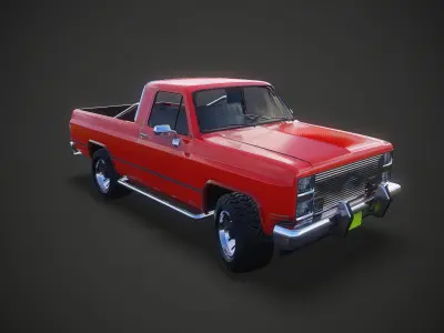 American pickup Low-poly 3D model