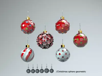 Christmas Sphere Geometric 3D Model 3D model