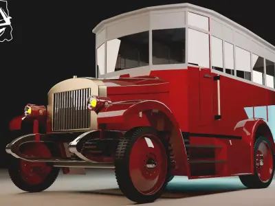 Amo-F15 vintage car Low-poly 3D model