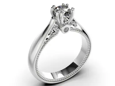 Diamond jewelry ring 3D print model
