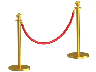 Gold And Silver Stanchion 3D model