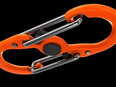 Carabiner orange 3D model