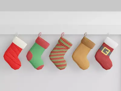 Christmas Socks G39 Low-poly 3D model
