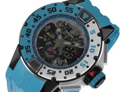 Richard Mille RM 032 Blue Luxury Watch 3D model
