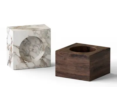 A set of colored glass vases 03 3D model