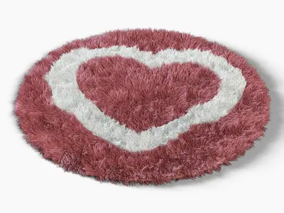 Round rug heart 3D model