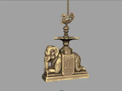 elephant oil lamp 3D model
