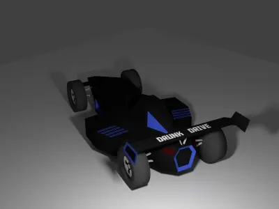 Low poly racing car F1 Low-poly 3D model