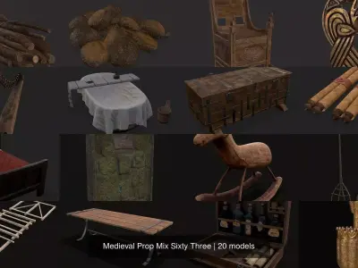 Medieval Prop Mix Sixty Three 3D Model Collection