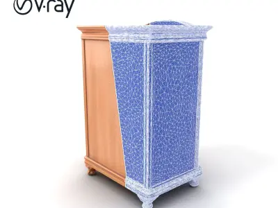 Ornate Wood Armoire model pack Low-poly 3D model