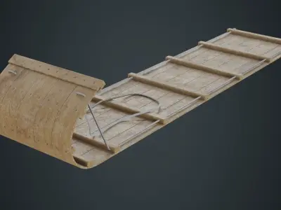 Sled 3B Low-poly 3D model