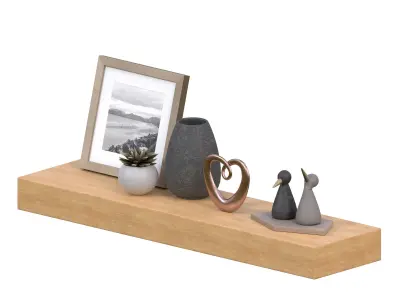 Wall Shelf with Decoration V03 3D model