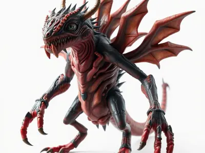 Fierce Dragon Creature Model Pack Low-poly 3D model