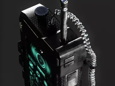 Sci Fi Walkie Talkie Low Poly Game Asset  PBR Textured Low-poly 3D model