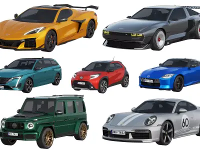 HQ cars collection 25 3D Model Pack