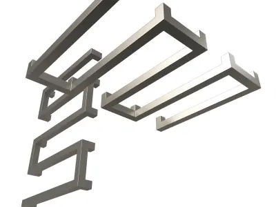 Towel Radiator Low-poly 3D model