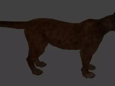 panther with full rig body and face ready game  3D model