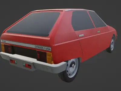 Citroen Visa Low-poly 3D model