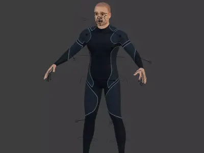 Surfer - Swimmer with 4 Textures -- IK and FK Rig Low-poly 3D model