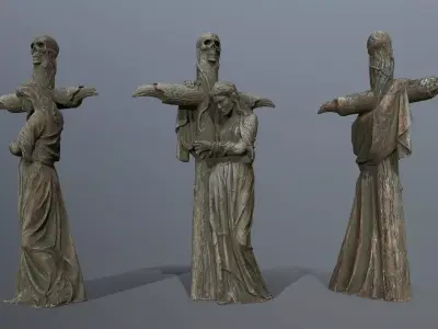 woman Statue Low-poly 3D model
