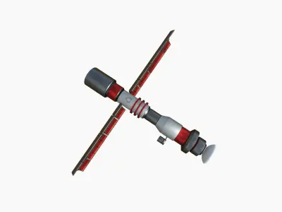 Satellite C04 Steel Red - SciFi Space Design Free low-poly 3D model