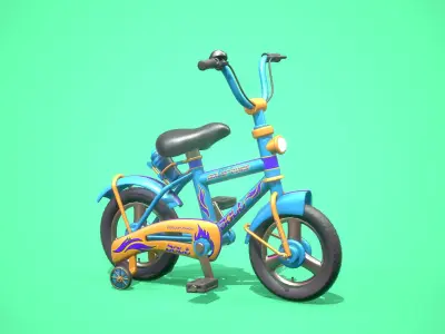 Game Ready Cartoony  Bicycle  Low-poly 3D model