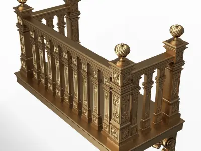 Classic Balcony 02 Low-poly 3D model