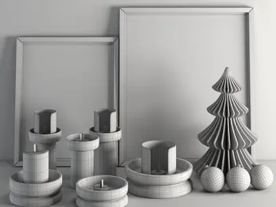 Decorative Set 1 Low-poly 3D model