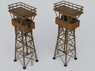 Guard Tower Collection - Game Ready Low-poly 3D model