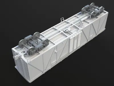 Boxcar High-Poly train car 3D model