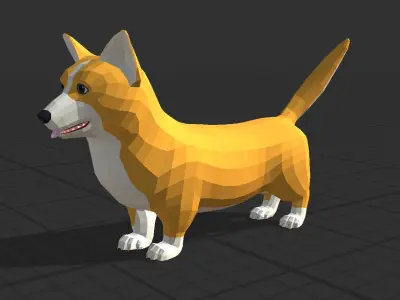 LowPoly Dogs pack Low-poly 3D model