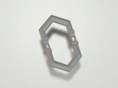 minimal gold and silver baguette earrings Free 3D print model