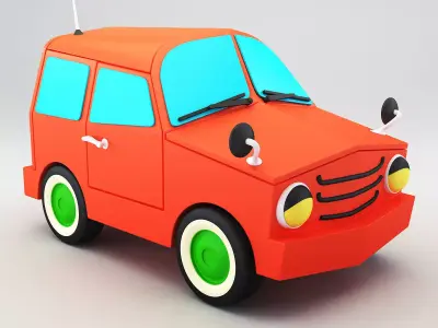 SUV v 1 orange toy car 3D model