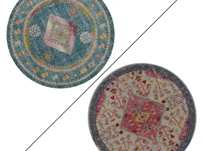 Round Rug Set 181 3D model