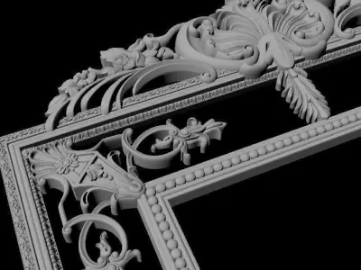 carved frame for mirror 3D model 2