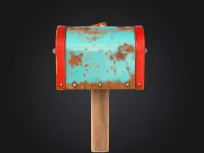 Rustic Mailbox Low-poly 3D model