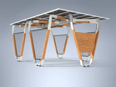 EV Electric Vehicle Charger station  3D model