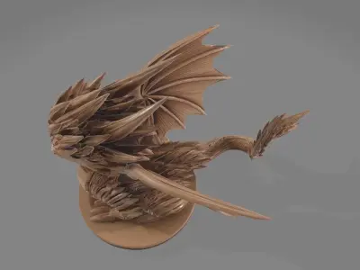 a Dragon before begin shout fire fantasy  3D model