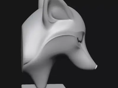 Fox head sculpture 3D print model