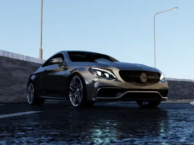 Mercedes C63s Coupe AMG 2017 3D model - High Quality Low-poly 3D model