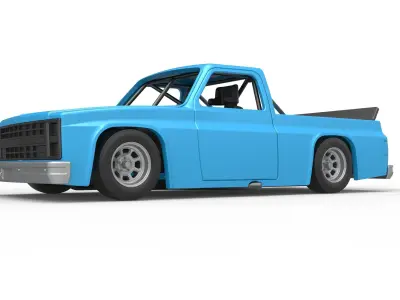 Vintage NASCAR race truck Scale 1 to 25 3D print model