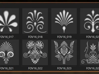 115 Greek ornament 3Dmodel brush and alpha vol 16 3D model