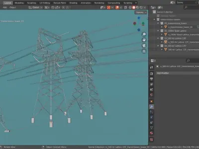 Transmission Towers Base Mesh Models  Low-poly 3D model