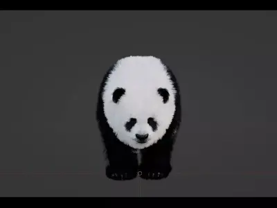 Panda Bear Low-poly 3D model 2