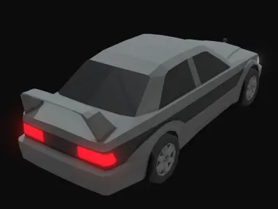Mercedes 190 Low Poly Low-poly 3D model