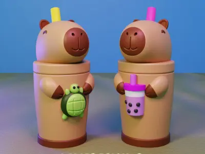 pack de vasos capybara carpincho 3D print model