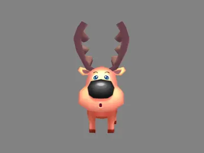 Cartoon Elk  Low-poly 3D model