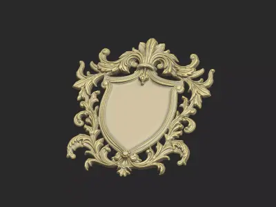 crest brasao escudo shield  lis sign logo heraldic gothic 3D print model