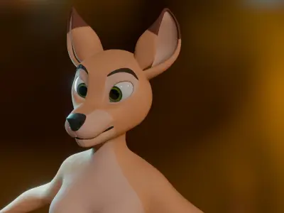 Nicole Anthro Deer Low-poly 3D model